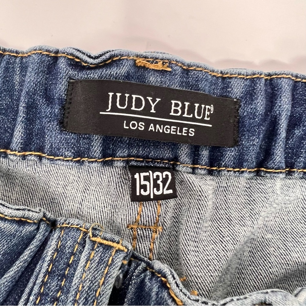 Judy Blue High Waist Elastic Waist Vintage Straight Leg Jeans Size 15/32 - Picture 6 of 9